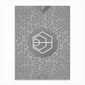 Geometric Glyph Sigil with Hex Array Pattern in Gray n.0151 Canvas Print