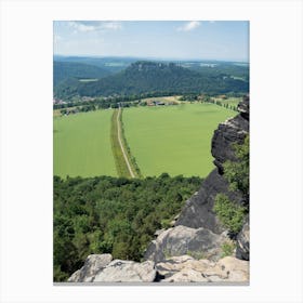 View from the Lilienstein towards Königstein Fortress Canvas Print