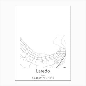 Laredo,Spain Minimalist Map Canvas Print