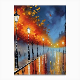 Street Lamp In Autumn 2 Canvas Print