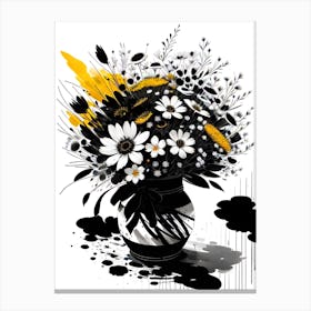 Black And White Flowers Canvas Print