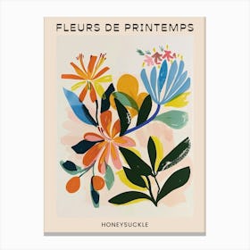 Spring Floral French Poster  Honeysuckle 3 Canvas Print
