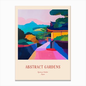 Colourful Gardens Ryoan Ji Garden Japan 5 Red Poster Canvas Print