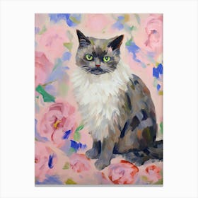 A Persian Cat Painting, Impressionist Painting 4 Canvas Print