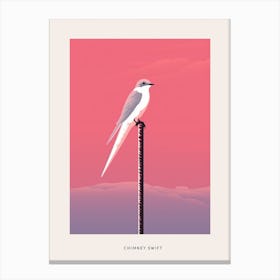 Minimalist Chimney Swift 1 Bird Poster Canvas Print