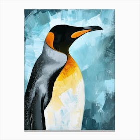 King Penguin Zavodovski Island Colour Block Painting 3 Canvas Print
