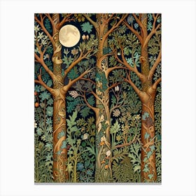 William Morris Forest In The Moonlight Canvas Print