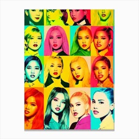 Blackpink Colourful Pop Art Canvas Print