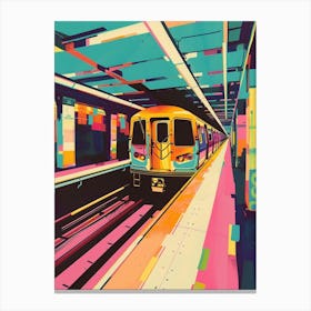 New York City Subway New York Colourful Silkscreen Illustration 3 Canvas Print