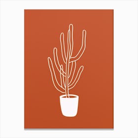 Cactus Line Drawing Cylindropuntia Kleiniae Canvas Print