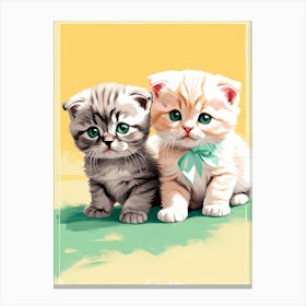 Adorable Two Scottish Fold Kittens Canvas Print