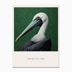 Ohara Koson Inspired Bird Painting Brown Pelican 2 Poster Canvas Print