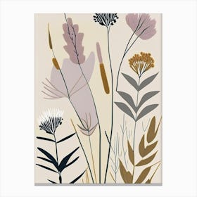 Prairie Clover Wildflower Modern Muted Colours Canvas Print