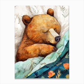 Sleepy Bear animal story Canvas Print