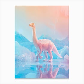 Pastel Toy Dinosaur In A Icy Landscape 1 Canvas Print