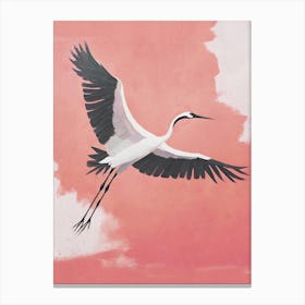 Bird flying pink background Canvas Print