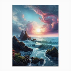 Sunset Over The Ocean Canvas Print