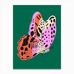 Bright Butterfly on bold green Canvas Print