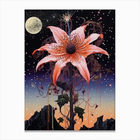 Surreal Florals Moonflower 1 Flower Painting Canvas Print