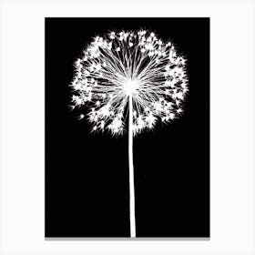 Black white allium Canvas Print