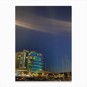 Night Sky Over Marina Canvas Print