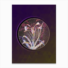 Abstract Malgas Lily Floral Mosaic Botanical Illustration n.0311 Canvas Print
