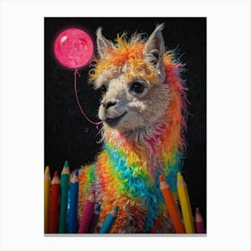 Rainbow Llama 7 Canvas Print