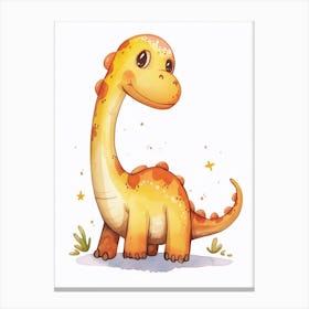 Cute Cartoon Dinosaur Illustration 2 Canvas Print