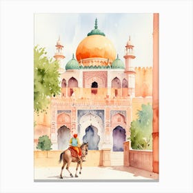 Watercolor Of Taj Mahal Canvas Print