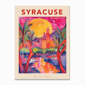 Syracuse Italia Travel Poster Canvas Print