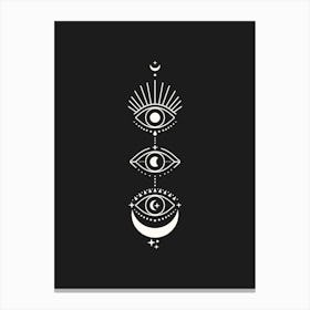 Black Eyes Moon Phases Canvas Print