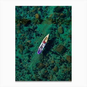 Aerial View Of A Kayak Canvas Print