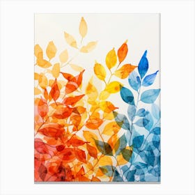 Watercolor Autumn Leaves 3 Canvas Print