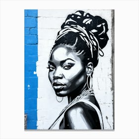 Graffiti Mural Of Beautiful Black Woman 9 Canvas Print