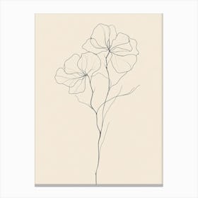 Line Drawing Flowers Canvas Print