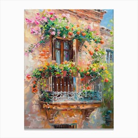 Balcony View Painting In Valencia 3 Canvas Print