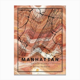 Manhattan Map Canvas Print