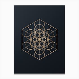 Abstract Geometric Gold Glyph on Dark Teal n.0227 Canvas Print