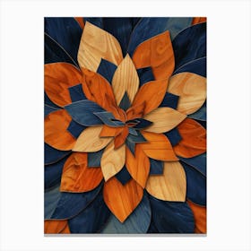 Blue And Orange Flower 5 Canvas Print