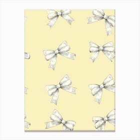 Yellow Coquette Bows 3 Pattern Canvas Print