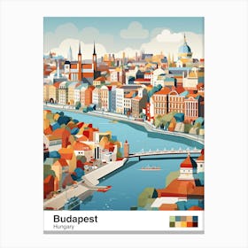 Budapest, Hungary, Geometric Illustration 2 Poster Canvas Print