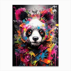 Panda Art In Graffiti Art Style 4 Canvas Print
