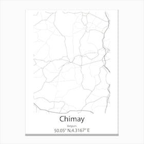 Chimay,Belgium Minimalist Map Canvas Print