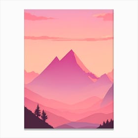 Misty Mountains Vertical Background In Pink Tone 99 Canvas Print