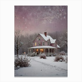 House In The Snow Canvas Print