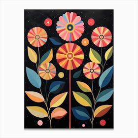 Zinnia 3 Hilma Af Klint Inspired Flower Illustration Canvas Print