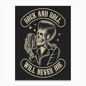 Rock And Roll Poster Music Print Rockabilly Poster Rock And Roll Art Print Music Decoration Guitar Decoration Canvas Print