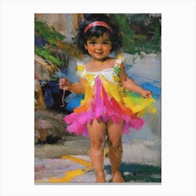 Joyful Childhood in Vibrant Colors Canvas Print