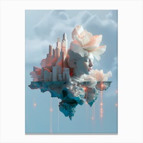 "Otherworldly Fantasy: White Resin Cityscape" Canvas Print