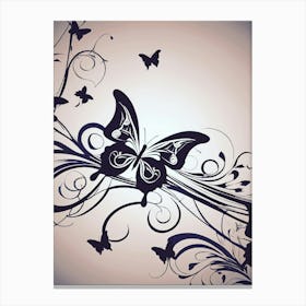 Black And White Butterfly 3 Canvas Print